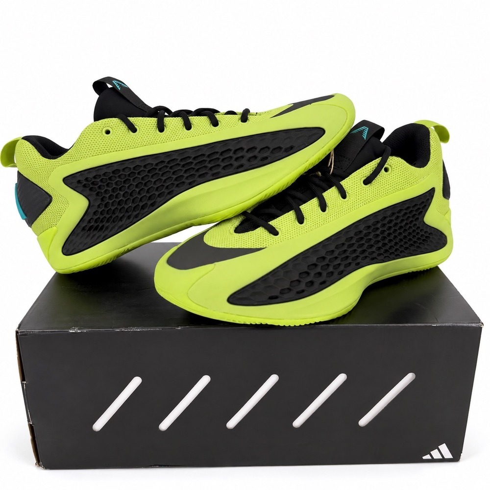 Adidas Anthony Edwards 1 Low Mens 9 Lucid Lime Black JS1778 New With Box